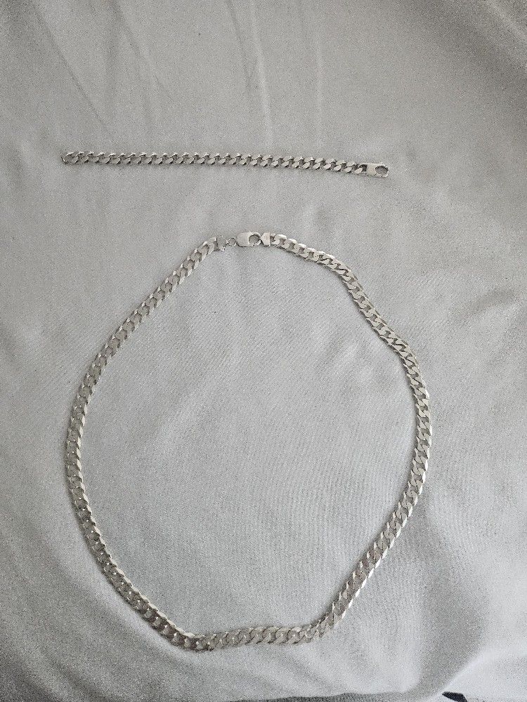 Silver Chain And Bracelet