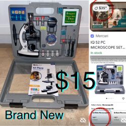 $15 Brand New Kids Microscopic set IQ Crew 52 pieces with instructions manual