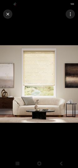 Cream real wood windows blinds