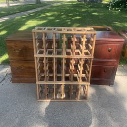 Wooden Wine Rack, up to 50 Bottles, 9 deep, 26 w, 36 in high, $20