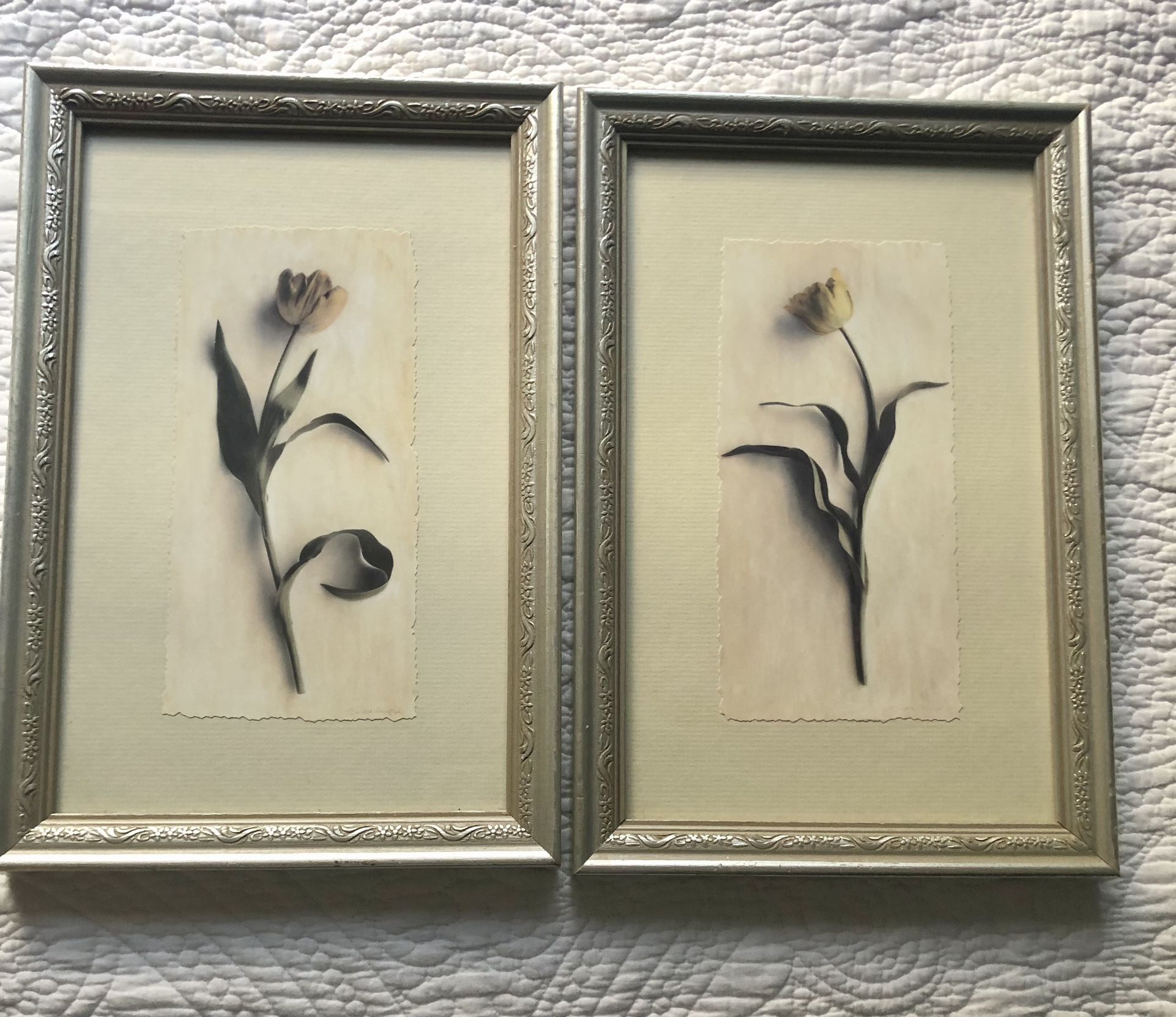 Beautiful Art Flowers Frames Decor great in any room size 12/1/2 by 8/1/2 each