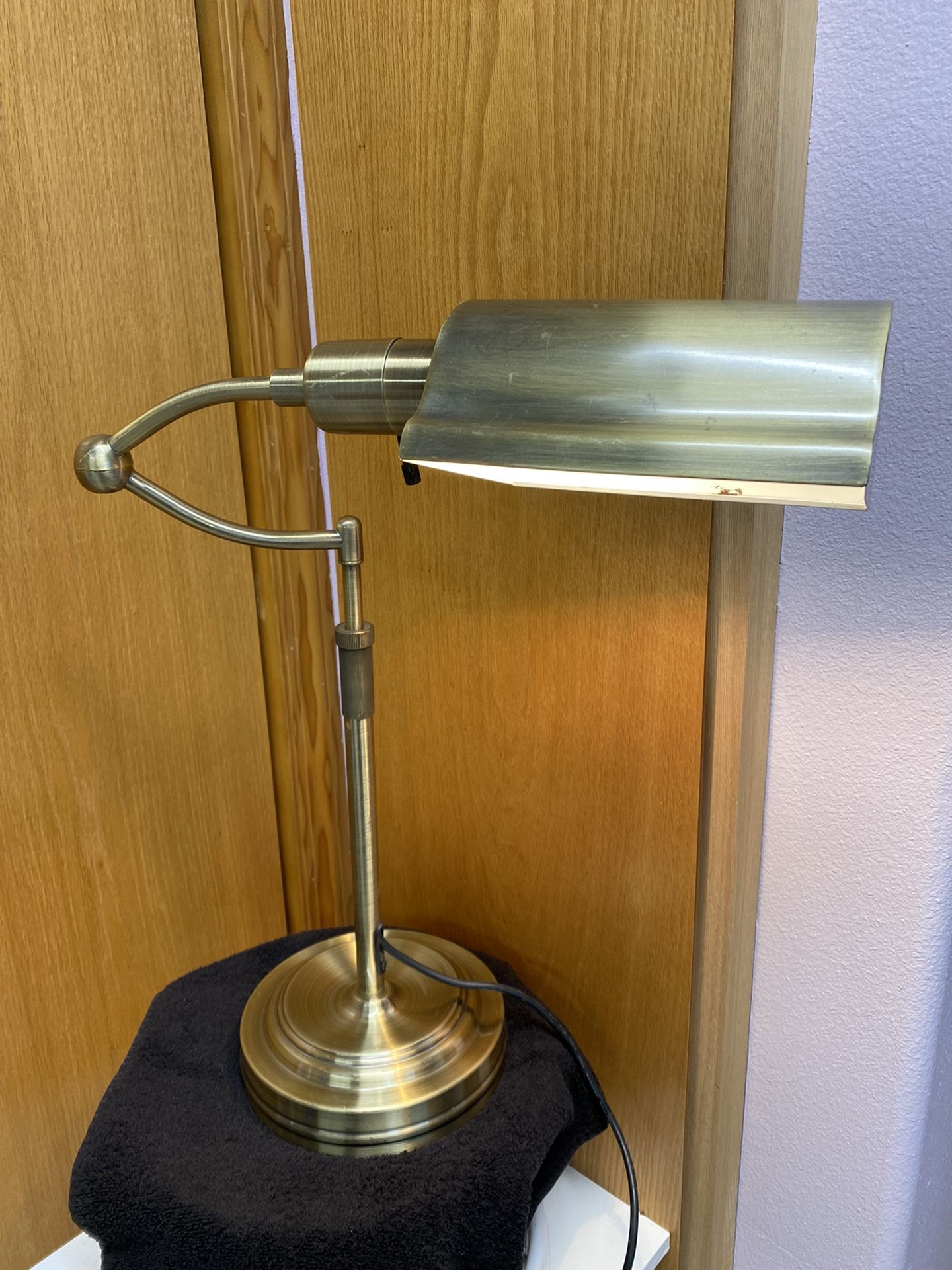 MCM Brass Lamp ~Swing Arm ~Mid Century Modern ~ very large ~ Tested/Works great