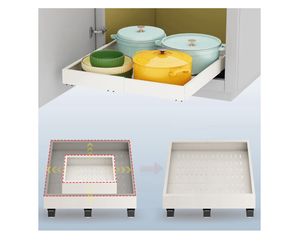 Pull out Cabinet Organizer,Expandable Width(15"-21"),Depth(17"-24") with 3 Rails,Roll out Drawers,No Drill Adjustable Slide out Shelves for Kitchen,Pa