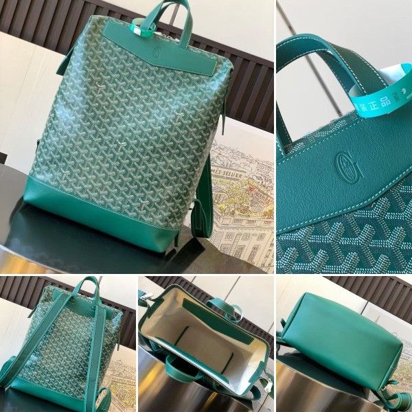 Cisalpin Backpack Green Leather         33 x 14 x 43 cm