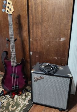 Electric Bass guitar and amp