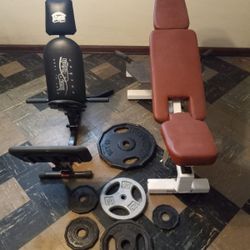 Two Benches  And Weights Sell Together Only 