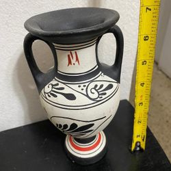 JARRON ANTIGUO DE BARRO FILETEADO 