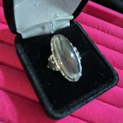 🤎 Beautiful Sterling Silver 925 Size 6 Ring With Genuine Agate Stone Was $65 On SALE FOR ONLY $45