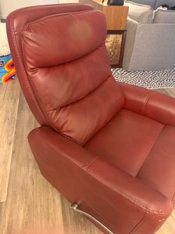Burgundy leather recliner