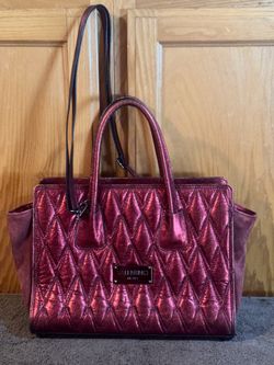Gorgeous Mario Valentino Metallic Quilted Leather Satchel Bag - GREAT Condition!!