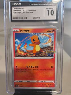 Charmander CGC 10 Gem Mint Japanese Pokémon GO Card