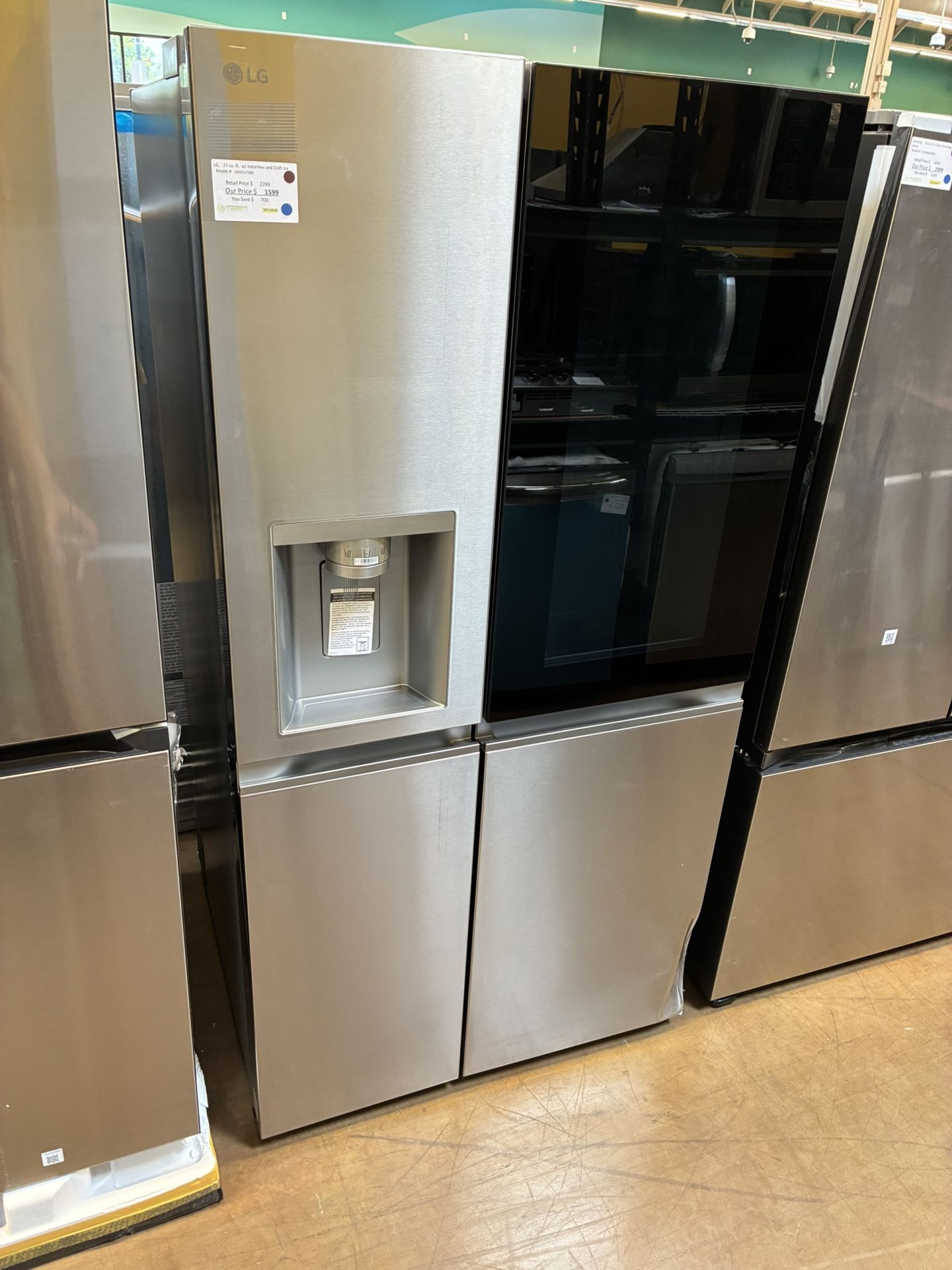 Side By Side Refrigerator LG 36 Inch Wide