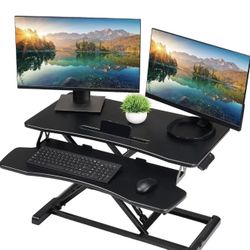 TechOrbits Standing Desk Converter, Rise-X Light, 32” Wide Sit/Stand Tabletop