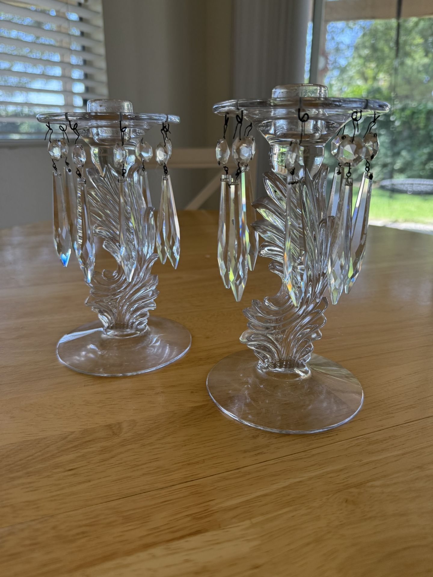 Antique Crystal Candleholders