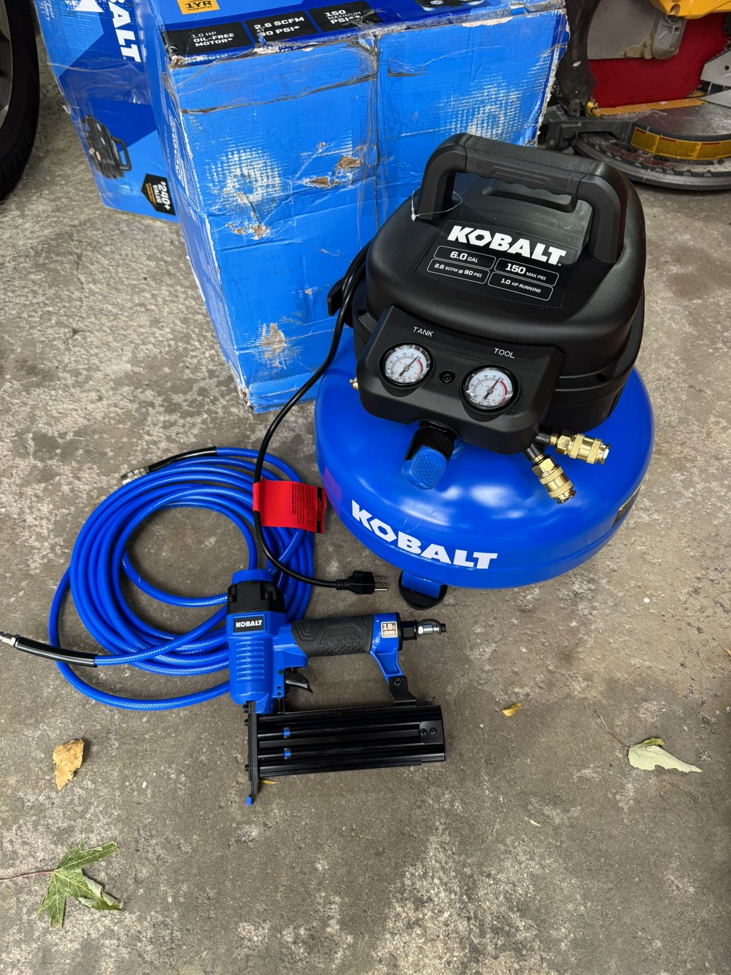 Kobalt 6-Gallon Air Compressor Portable Electric 150 PSI Pancake with Accessories Included BRAND NEW