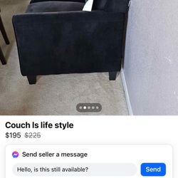 Black 3 Seater Couch 