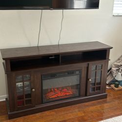 TV Console with Fireplace