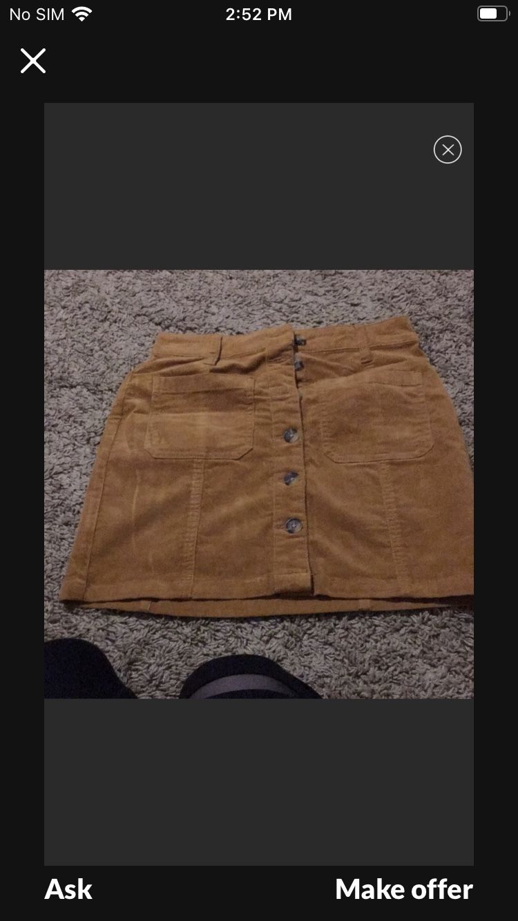 Brownish Orange Mini Skirt