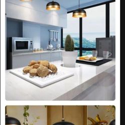 ExBrite  Classical simplicity 2-Light Matte Black Modern/Contemporary Dome Pendant Light 