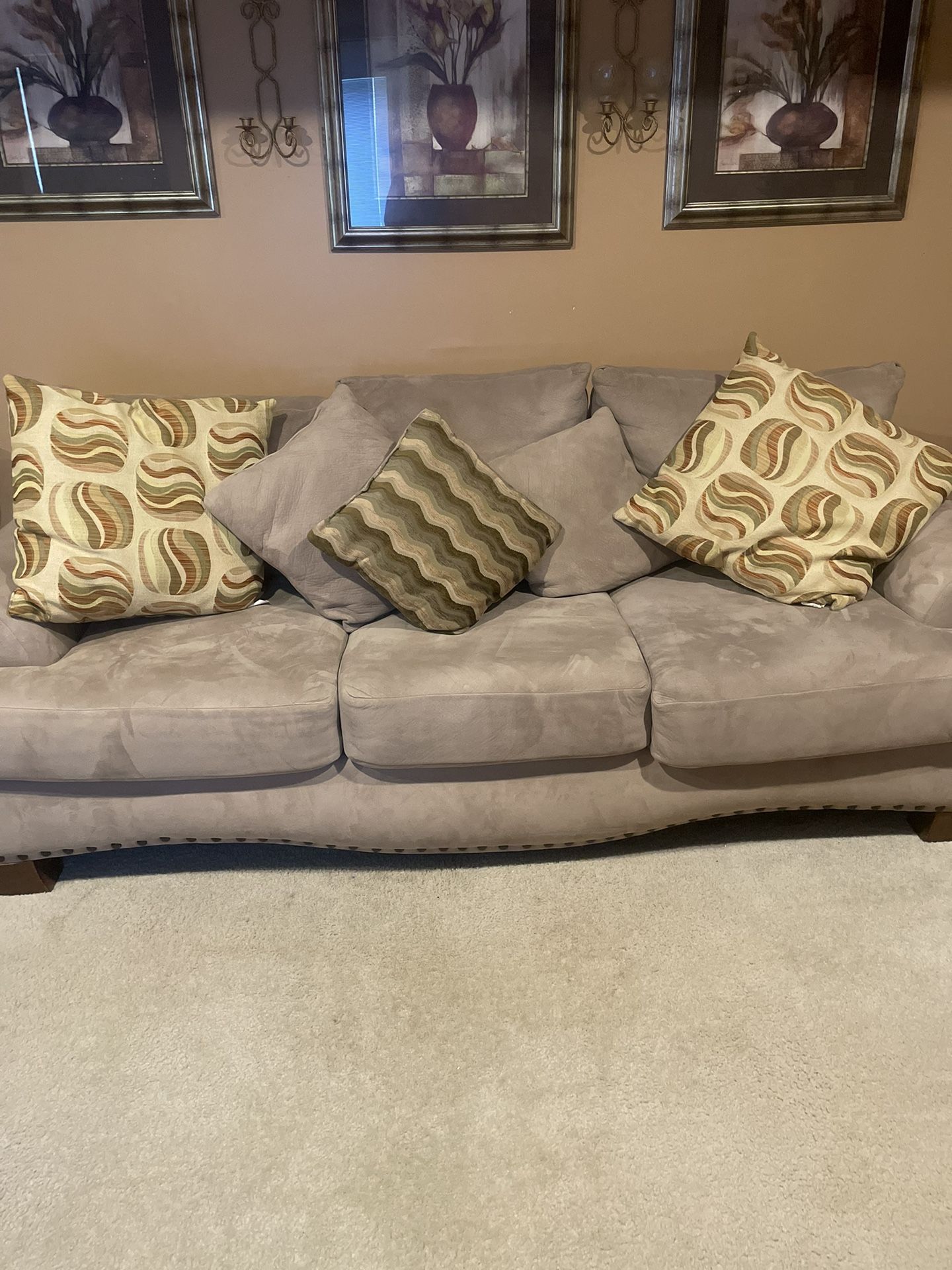 Sofa Couch Set (3 piece set w/ pillows)