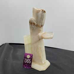 One Vintage Alabaster/Marble/Onyx Religious Monk Bookends
