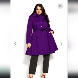 City chic coat blushing belle petunia