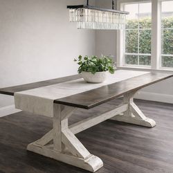 ⭐️RESTORATION HARDWARE INSPIRED ⭐️Custom Industrial Metal Top Dining Table – 6 Ft