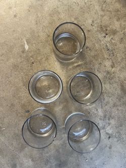 5inch glass flower bases - set of 5