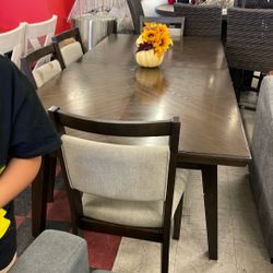 Wood Dining Table With 4 Chairs 