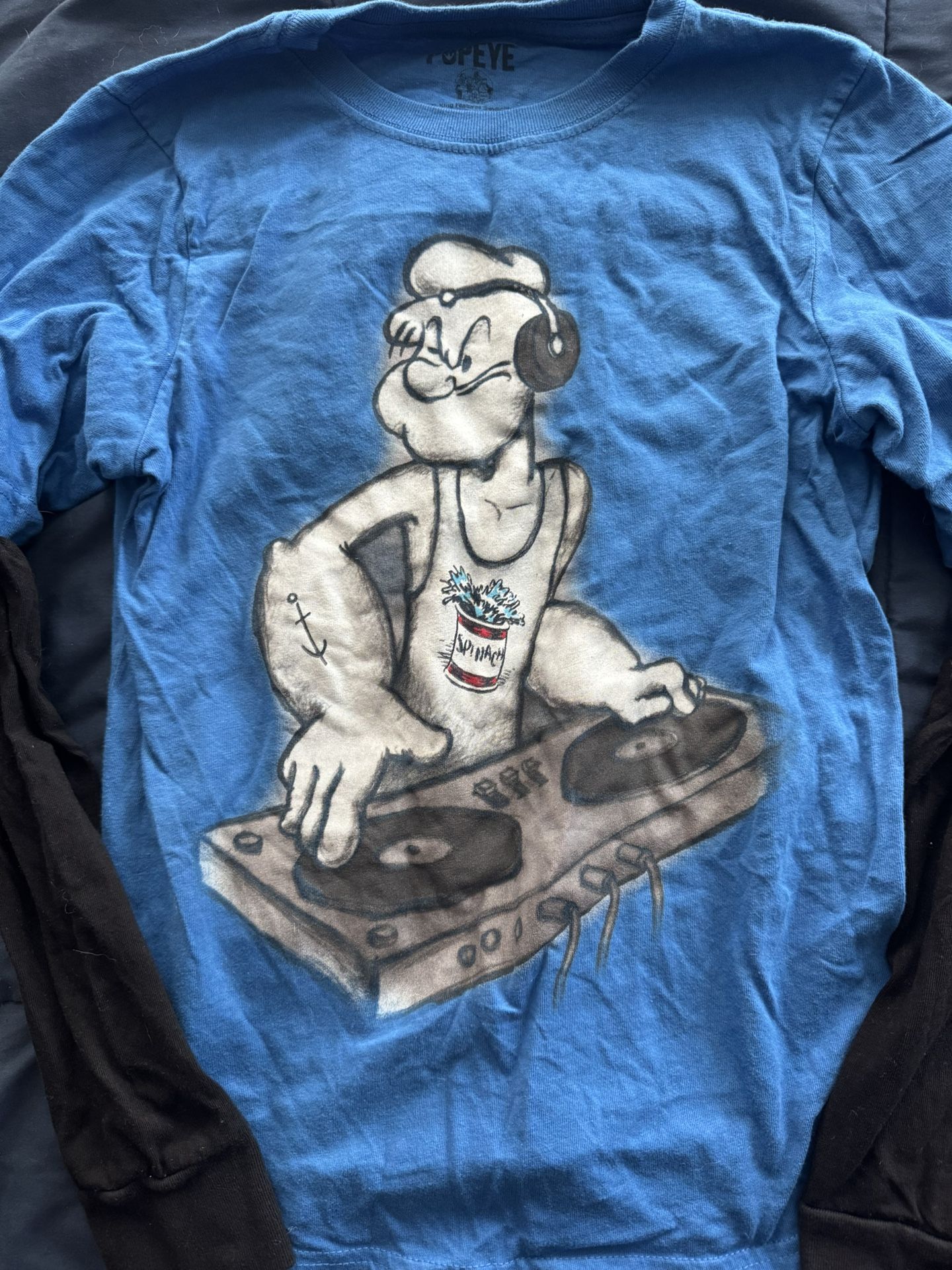 Popeye Blue Long Sleeve Kids Tee