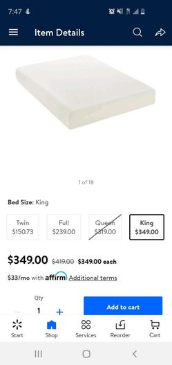 King size foam mattress