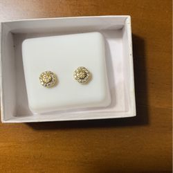 Golden Diamond Earrings 