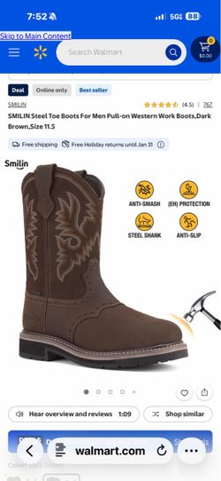 Word steel toe boots