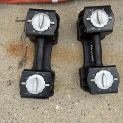 Reebok Adjustable Weight Dumb Bells. Up To 25 LGs