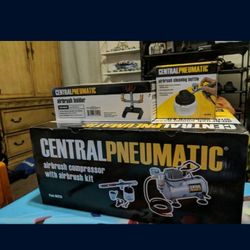 Central Pneumatic Airbrush Compressor With Airbrush Kit & More