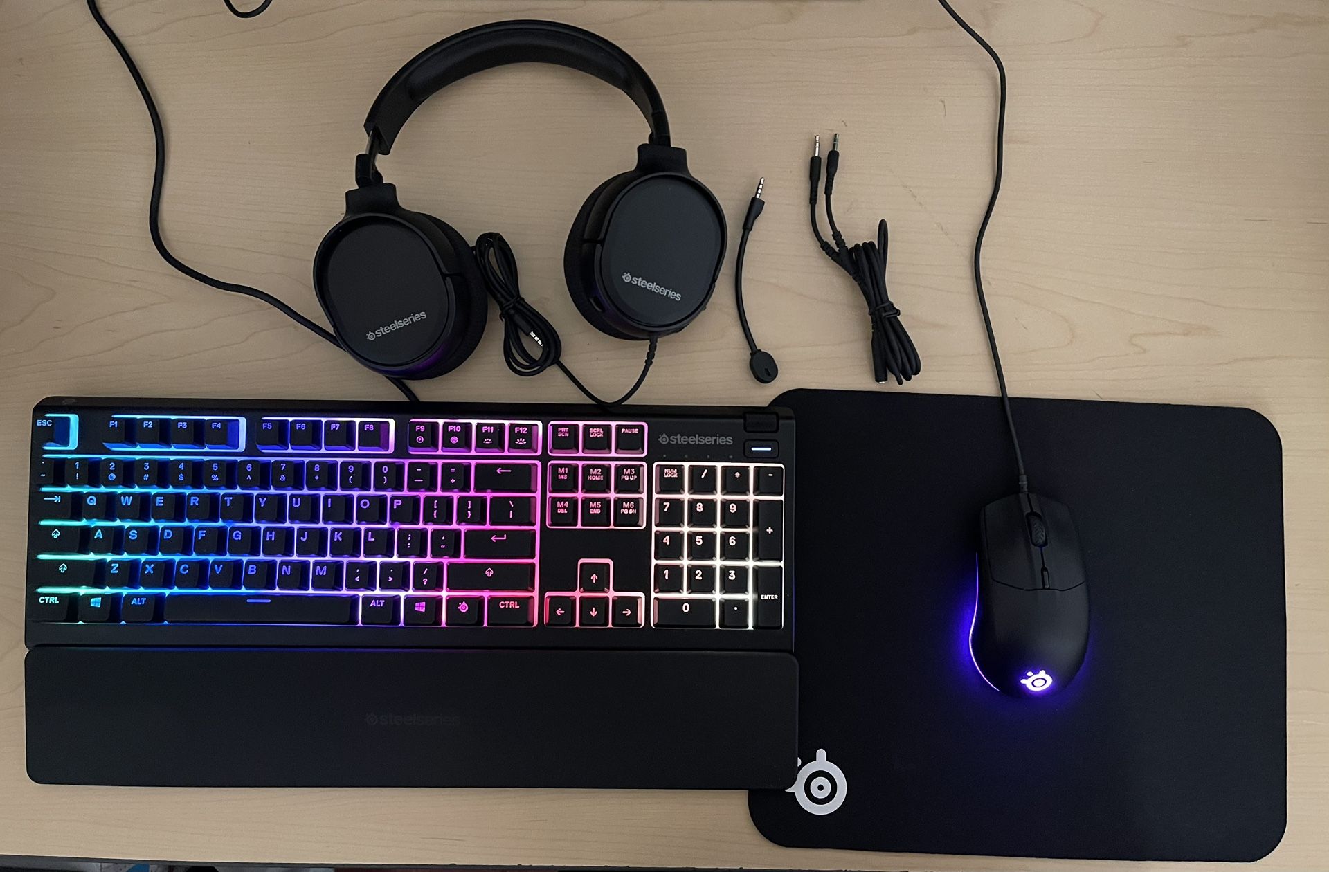 SteelSeries Premier Gaming Bundle Keyboard, Mouse, Headset, Mousepad