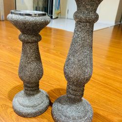 Glittered Pillars Candle Holders