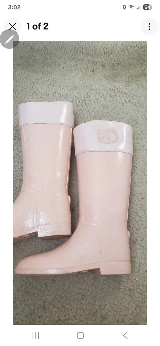 HELLO KITTY BOOTS PINK SIZE 8
