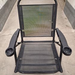 Black Metal/canvas Chair