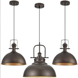 NEW Set of 3 Bronze Oil Rubbed Pendant Lights