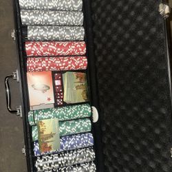 Poker Set With Dubai Old Plated Cards 