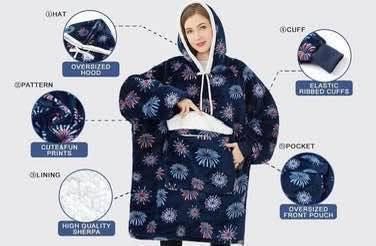 Wholesale New Box of 32 Size Large Oversized Blanket Hoodies