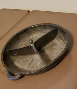 Vintage Metal Bowl Storage Table Decor