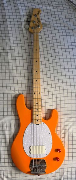 Modded Sterling By Music Man Intro Series Stingray Bass Guitar - Sunrise Orange