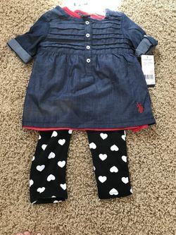 NWT Polo Assn Infant/Toddler 3-piece set (2T)