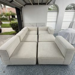 ARHAUS COBURN 5-PIECE MODULAR SECTIONAL + OTTOMAN | NOMAD SNOW | 2 SETS AVAILABLE