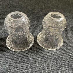 Pair of Clear Cut Glass Shades