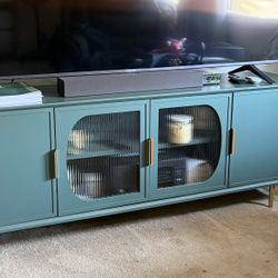 Green Modern 66” TV Stand Entertainment Center 