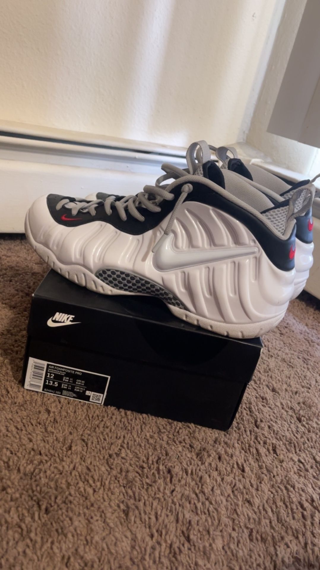 Nike Air Foamposite Pro “White Black University Red” Sz. 12