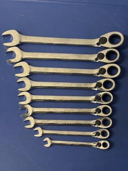 Snap-on Tools 9 pc 12-Point SAE 15° Offset Ratcheting Box/ Open-End Wrench Set (1/4-3/4")